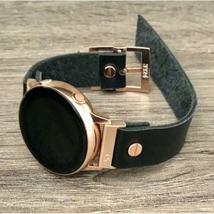 Rose Gold Active Galaxy Band - Black Leather 40mm